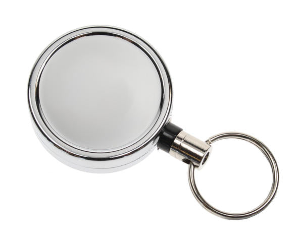 CHROME ID BADGE REELS WITH KEY RING (PACK OF 50)