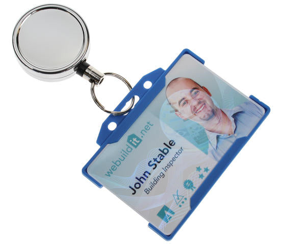 CHROME ID BADGE REELS WITH KEY RING (PACK OF 50)