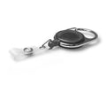 BLACK CARABINER ID BADGE REELS WITH STRAP CLIP (PACK OF 50)
