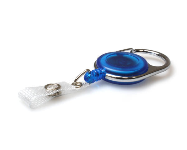 BLUE CARABINER ID BADGE REELS WITH STRAP CLIP (PACK OF 50)