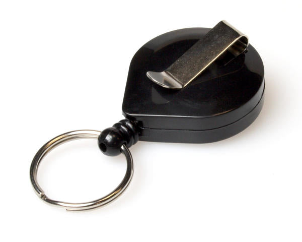 BLACK ID BADGE REELS WITH RATCHET & KEY RING (PACK OF 50)