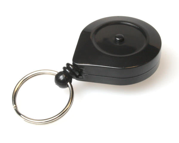 BLACK ID BADGE REELS WITH RATCHET & KEY RING (PACK OF 50)