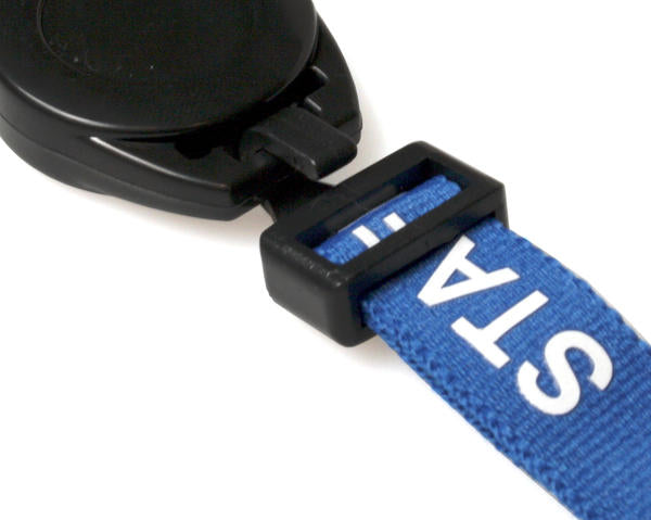 BLACK ATTACHING ID BADGE REELS WITH STRAP CLIP (PACK OF 50)