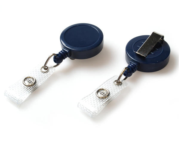 BLACK ID BADGE REELS WITH STRAP CLIP (PACK OF 50