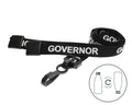 BLACK GOVERNOR LANYARDS WITH PLASTIC J CLIP (PACK OF 100)