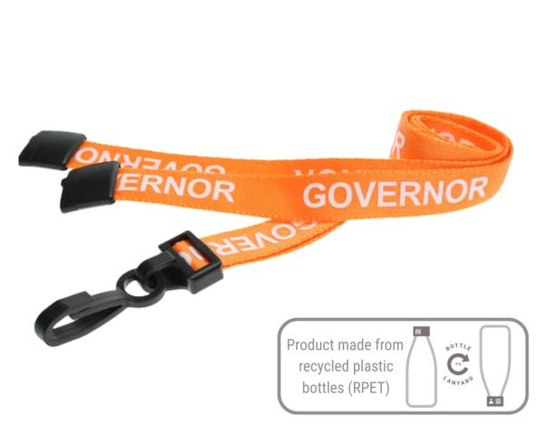 ORANGE GOVERNOR LANYARDS WITH PLASTIC J CLIP (PACK OF 100)