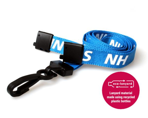 15MM NHS LANYARDS WITH BREAKAWAY AND PLASTIC J CLIP (PACK OF 100)