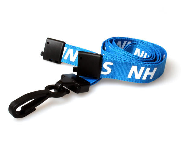 15MM NHS LANYARDS WITH BREAKAWAY AND PLASTIC J CLIP (PACK OF 100)