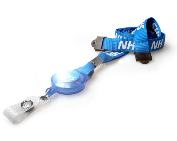 15MM NHS LANYARDS WITH DOUBLE BREAKAWAY AND INTEGRATED CARD REEL (PACK OF 100)