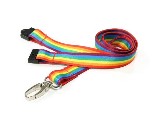 RAINBOW LANYARDS WITH METAL LOBSTER CLIP (PACK OF 100)