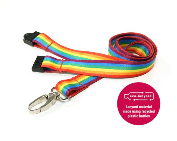 RAINBOW LANYARDS WITH METAL LOBSTER CLIP (PACK OF 100)