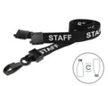 BLACK STAFF LANYARDS WITH PLASTIC J CLIP (PACK OF 100)