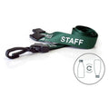 GREEN STAFF LANYARDS WITH PLASTIC J CLIP (PACK OF 100)