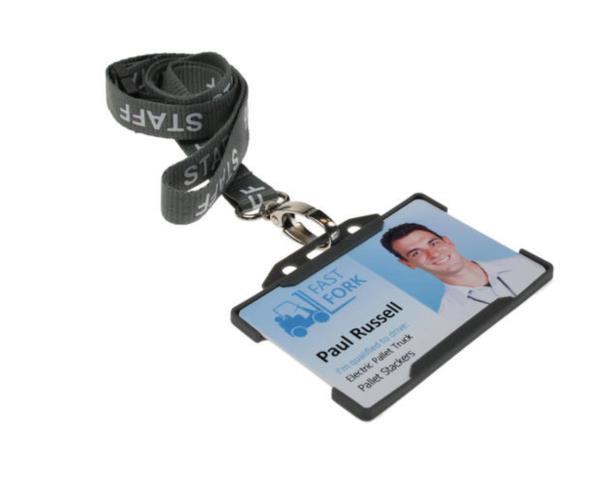 GREY STAFF LANYARDS WITH METAL LOBSTER CLIP (PACK OF 100)