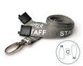 GREY STAFF LANYARDS WITH METAL LOBSTER CLIP (PACK OF 100)