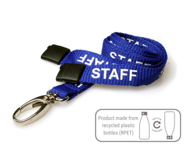 BLUE STAFF LANYARDS WITH METAL LOBSTER CLIP (PACK OF 100)