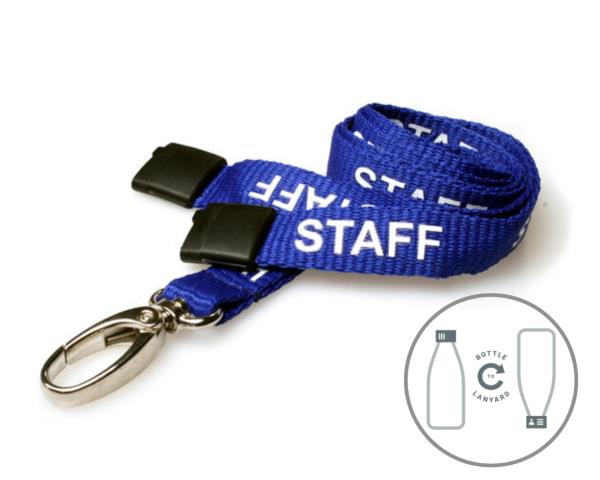 BLUE STAFF LANYARDS WITH METAL LOBSTER CLIP (PACK OF 100)