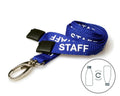 BLUE STAFF LANYARDS WITH METAL LOBSTER CLIP (PACK OF 100)