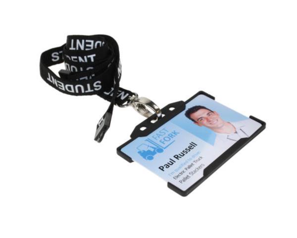 BLACK STUDENT LANYARDS WITH METAL LOBSTER CLIP (PACK OF 100)