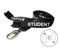 BLACK STUDENT LANYARDS WITH METAL LOBSTER CLIP (PACK OF 100)