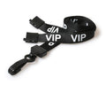 BLACK VIP LANYARDS WITH PLASTIC J CLIP (PACK OF 100)