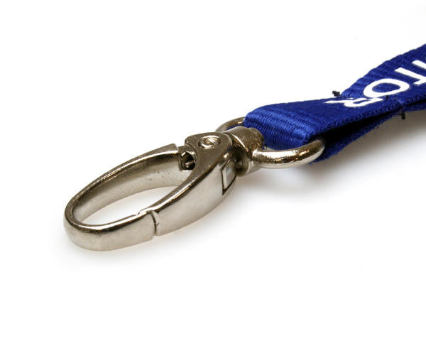 BLUE VISITOR LANYARDS WITH METAL LOBSTER CLIP (PACK OF 100)