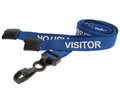 BLUE VISITOR LANYARDS WITH PLASTIC J CLIP (PACK OF 100