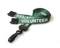 GREEN VOLUNTEER LANYARDS WITH PLASTIC J CLIP (PACK OF 100)