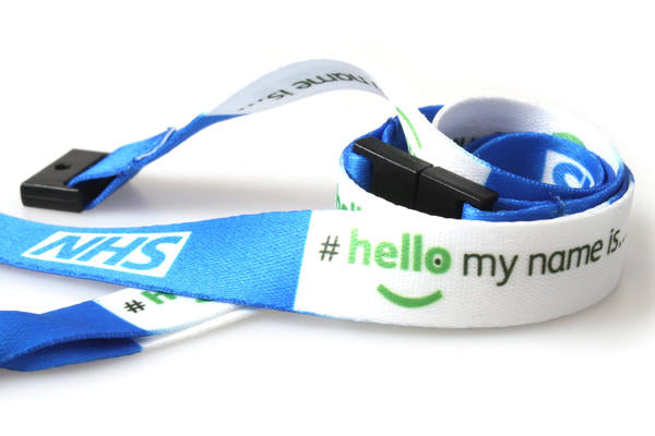 15MM NHS #HELLOMYNAMEIS PRINTED LANYARDS (PACK OF 100)