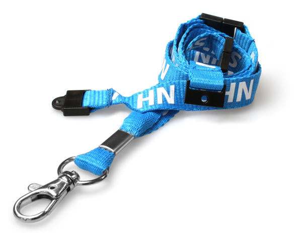 15MM NHS LANYARDS WITH TRIPLE BREAKAWAY (PACK OF 100)