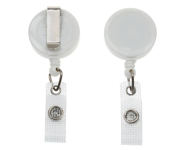 BLACK ID BADGE REELS WITH STRAP CLIP (PACK OF 50)